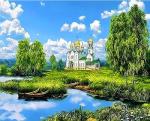 Православный храм на берегу русской реки