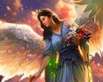 Ангел-защитник с цветами