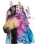 - Лошадь и цветущее дерево