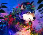 Серый волк в цветах