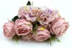 Букет декоративный "Роза с гортензией" 55 см (SF-1549) светло-розовый