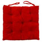 Подушка для стула 40х40х5 см Исландия, искусственная ткань плюш, красный (наполнитель синтетический) (Китай)