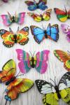 Бабочки декоративные двойные на магните 7*5,5 см (100 шт) SF-2379, ассорти