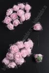 Головки цветков "Розочка" на веточке с сеточкой, 144 шт (SF-043) светло-розовый