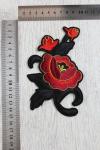Нашивки "Роза с бутонами" (5 шт) SF-743, черный/красный