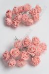 Головки цветков "Розочка" на веточке с сеточкой, 144 шт (SF-043) розовый персик