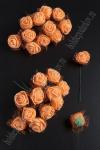 Головки цветков "Розочка" на веточке с сеточкой, 144 шт (SF-043) персиковый