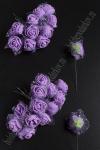 Головки цветков "Розочка" на веточке с сеточкой, 144 шт (SF-043) фиолетовый