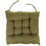 Подушка для стула 40х40х6 см МОДЕРН искусственная ткань под лен, оливковый (наполнитель-поролон) (Китай)