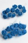 Головки цветков "Розочка" на веточке с сеточкой, 144 шт (SF-043) синий