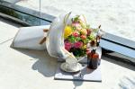 Пленка матовая для цветов "Полоса-горох" 58*58 см (20 шт) SF-2355, пыльная роза