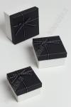 Коробки квадратные 3 в 1, с бантиком, 13,5*13,5*8 см (SF-1852В) белый/черный