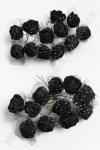 Головки цветков "Розочка" на веточке с сеточкой, 144 шт (SF-043) черный