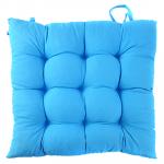 Подушка для сиденья Вискоза Моно 40х40х5 смс завязками, вискоза, 2-х сторонняя, голубой (наполнитель синтепон) (Китай)