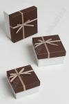 Коробки квадратные 3 в 1, с бантиком, 13,5*13,5*8 см (SF-1852С) белый/шоколадный