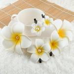 Головки "Гавайские цветы" 9 см (25 шт) белый