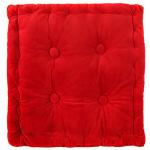 Подушка для сиденья Прима 38х38х7 см плюш, 2-х сторонняя, красный (наполнитель синтепон) (Китай)