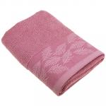 Полотенце махровое 50х90 см "Перо", плотность 420гр/м2, 100% хлопок, темно-розовый (Узбекистан)