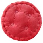 Подушка для сиденья Прима д38х7 см плюш, 2-х сторонняя, розовый (наполнитель синтепон) (Китай)