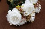 Букет декоративный "Роза с гортензией" 55 см (SF-1549) белый