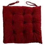 Подушка для стула 40х40х5 см Исландия, искусственная ткань плюш, бордовый (наполнитель синтетический) (Китай)