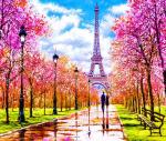 Прогулка влюбленных в весеннем Париже