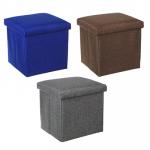 Пуфик-куб складной,  ПУ,  искусственный лён,  картон,  30х30х30 см,  до 100  кг,  3 цвета