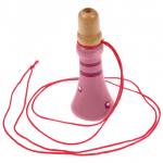 DE 0535 Деревянный свисток-дудочка на шнурке, розовый (Whistle pipe, pink)