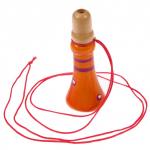 DE 0536 Деревянный свисток-дудочка на шнурке, оранжевый (Whistle pipe, orange)