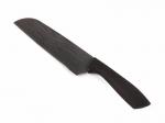 Нож кухонный Сантоку,  грАФИТ, лезвие 18 см, 152 гр, нерж. сталь, Soft touch рукоятка, Сибирская посуда, SP-222