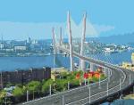 Вантовый Золотой мост в городе Владивосток