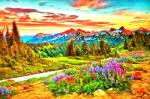 Долина в ярких цветах