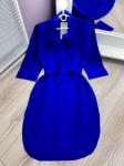 Платье Glamour с поясом яр-синее RH106