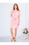 Женское платье с воланом PR7704 (розовый)