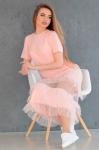 Воздушное платье сетка 3651 (розовый)