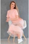 Воздушное платье сетка 3651 (розовый)