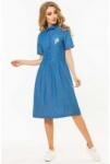 Джинсовое платье-рубашка с вышивкой Мороженое (синий)