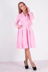 Лаконичное платье с поясом 3560 (розовый)
