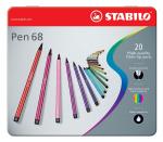 НАБОР ФЛОМАСТЕРОВ STABILO PEN 68 20 ЦВ, МЕТАЛЛИЧЕСКИЙ ФУТЛЯР