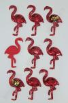 Патч 3D,  с двухсторон. пайетками "Фламинго" 6*4 см (10 шт) SF-1893, красный