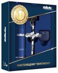 Набор  GILLETTE MACH3 Бритва с 1 сменной кассетой+FUSION Гель для бритья Ultra Sensitive (д/чувств кожи) 75 мл+Дорожный Чехол