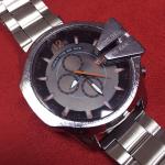 Брутальные мужские часы Chrome со стальным ремешком цвета серебра