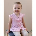 Блузка с короткими рукавами для девочки MINAKU, рост 104, цвет розовый/белый