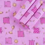 Набор детских пеленок бязь 4 шт 90/120 см 366/3 Жирафики цвет розовый