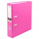 Папка-регистратор 80 мм, PVC, розовая, с металлической окантовкой