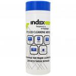 Салфетки влажные чистящие INDEX Компакт, для мониторов, 100шт, экономичная упаковка