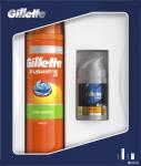 Набор  GILLETTE FUSION Гель для бритья Ultrа Sensitive (для чувств.кожи)200 мл+GILLETTE Пена для бритья 3в1 Hydrates&Soothes (увлажняет и успокаивает) SPF+15 50 мл