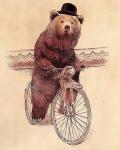 Цирковой медведь на велосипеде