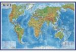 Интерактивная карта настенная Мир Физический 1:29М 101х66 ламинированная КН038