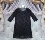 Платье SIZE PLUS гипюр на подкладке black KH110 4-123 X118